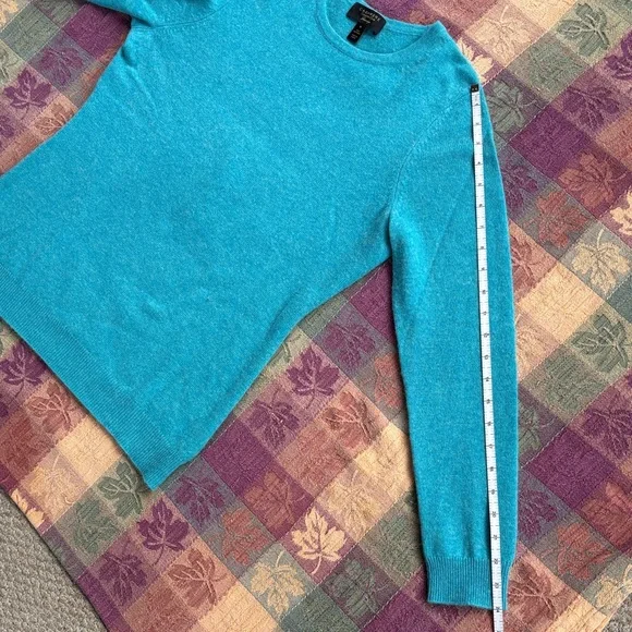 Charter Club Turquoise Cashmere Sweater - Picture 4 of 9